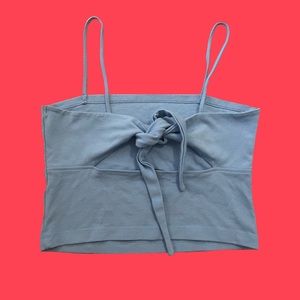 Zara Blue Crop Top with Knot Detail